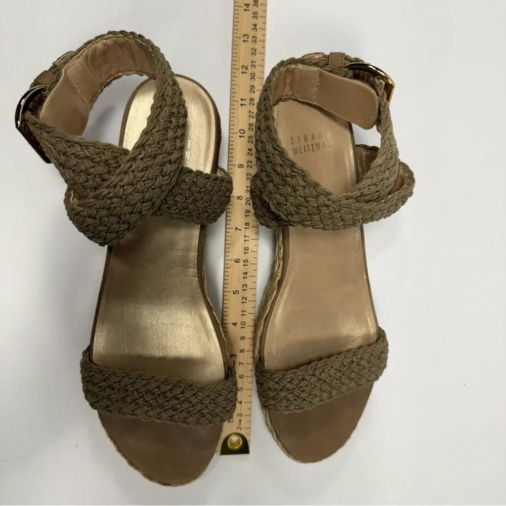 Crochet Espadrille Stuart Weitzman Tan Wedge Platform Sandal 10.5